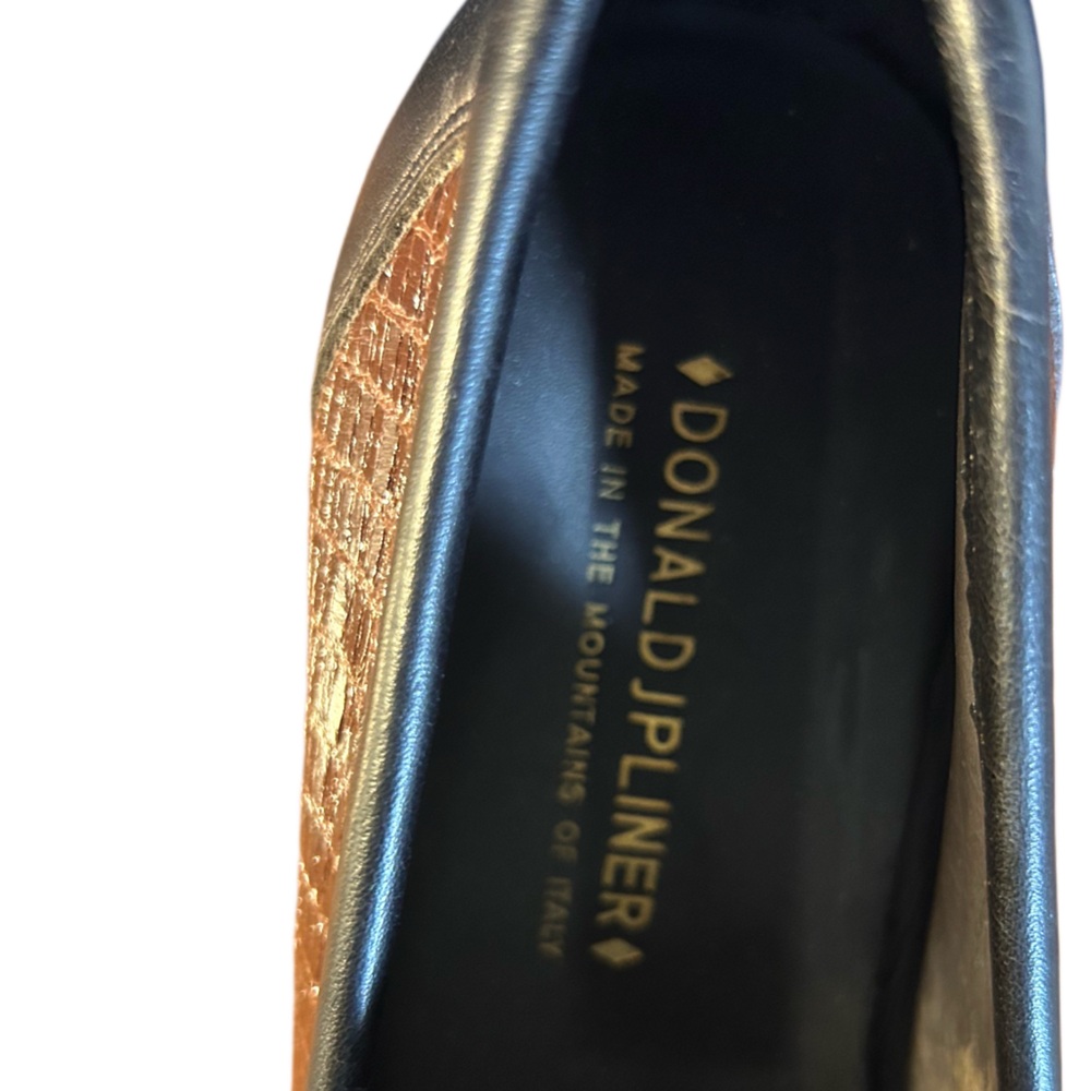 Donald J. Pliner Nadim Horsebit Loafers Croc Embossed Leather Size 9.5 - Italy - Picture 7 of 9